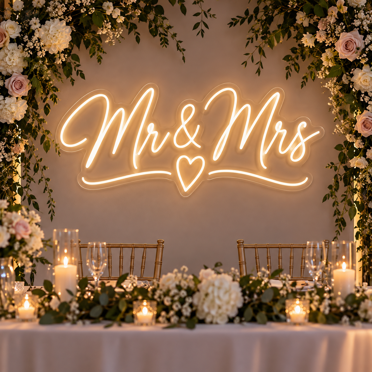 Custom Wedding Neon Sign – AI Designer