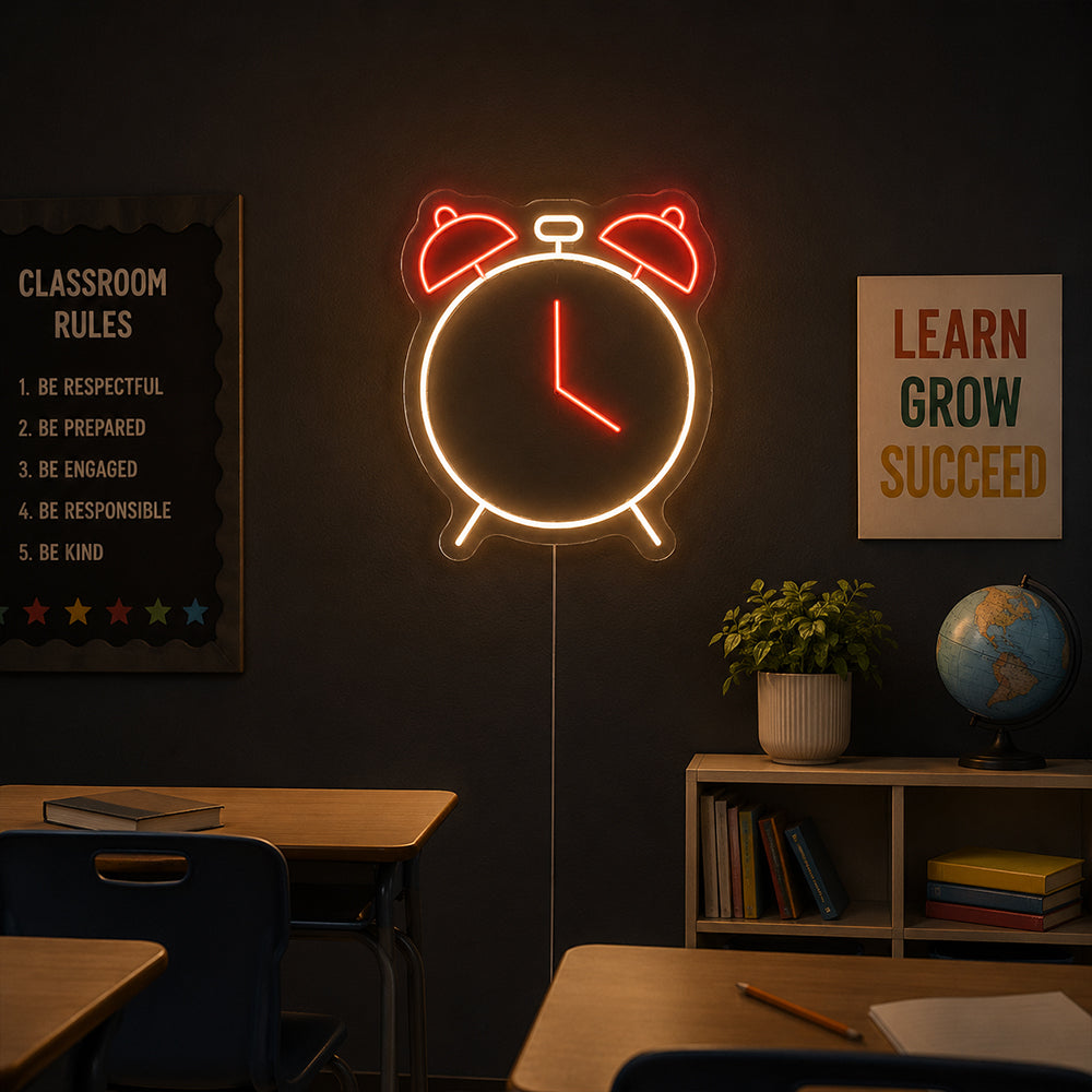 Clock LED Neon Sign - Planet Neon Made in London Neon Signs
