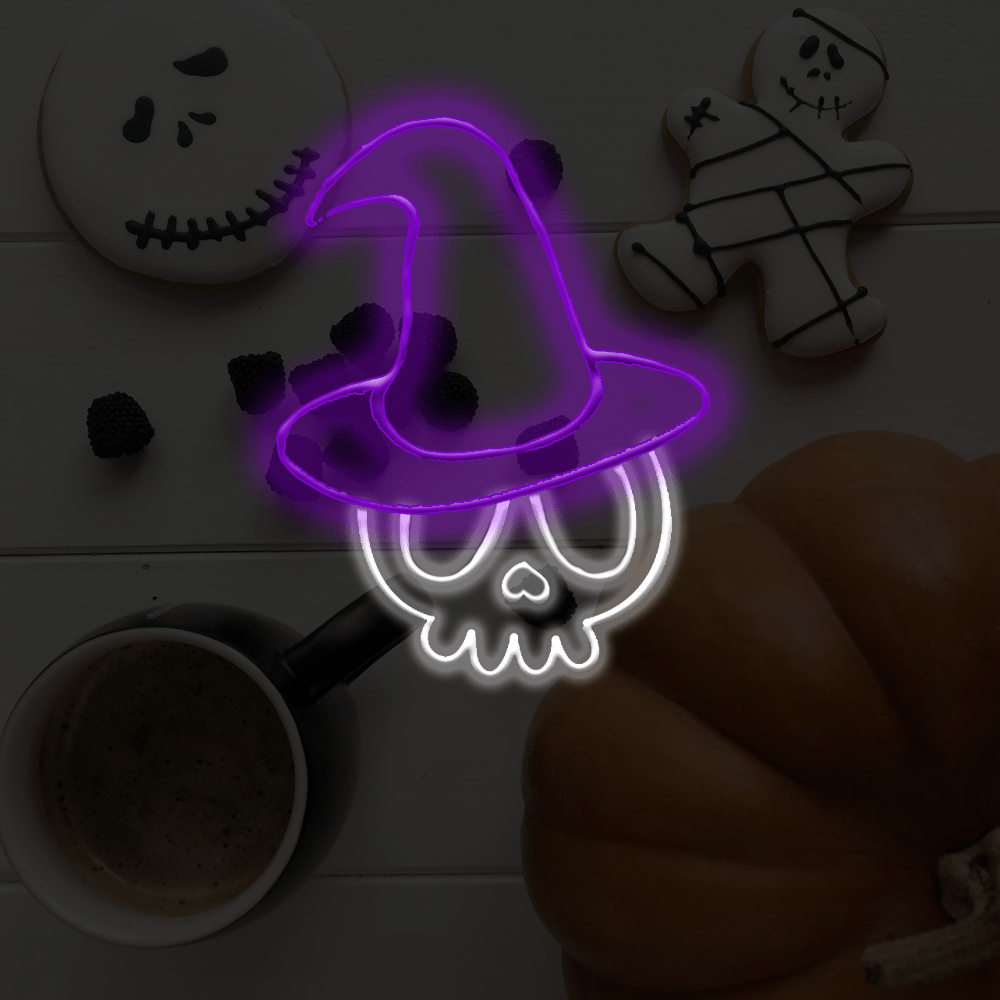 Cute Skull - Halloween Decor LED Neon Sign Made In London - Planet Neon