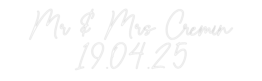 Custom Neon Sign Online Editor Mr & Mrs Crem...