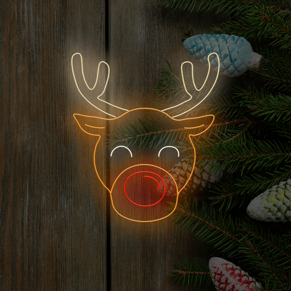 Rudolph Reindeer LED Neon Sign - Made in London Christmas Neon Signs - Planet Neon