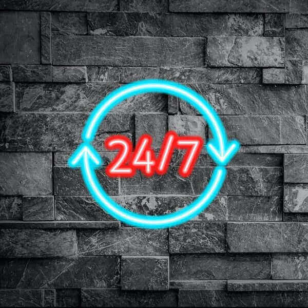 24/7 LED Neon Sign - Made in London Shop Neon Signs - Planet Neon