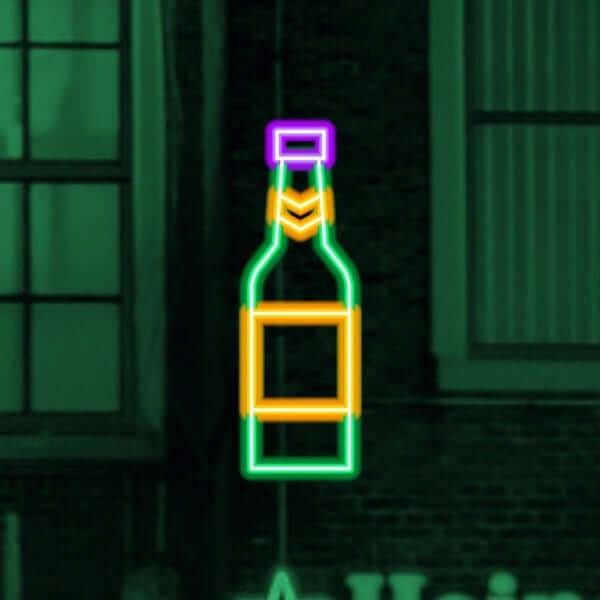 Bottle LED Neon Sign - Made in London Food Restaurants Neon Signs - Planet Neon