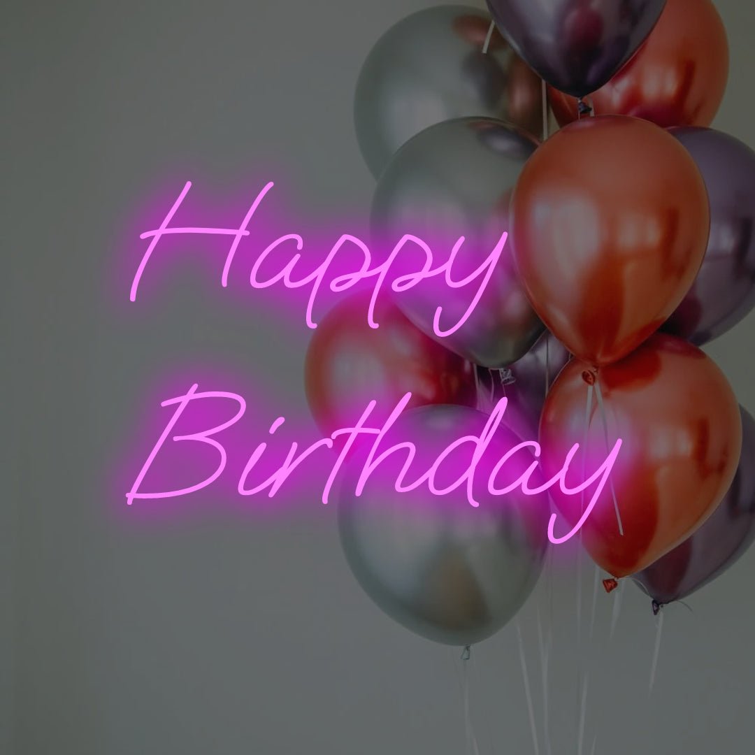 Happy Birthday LED Neon Sign - Made in London Party Neon Signs - Planet Neon