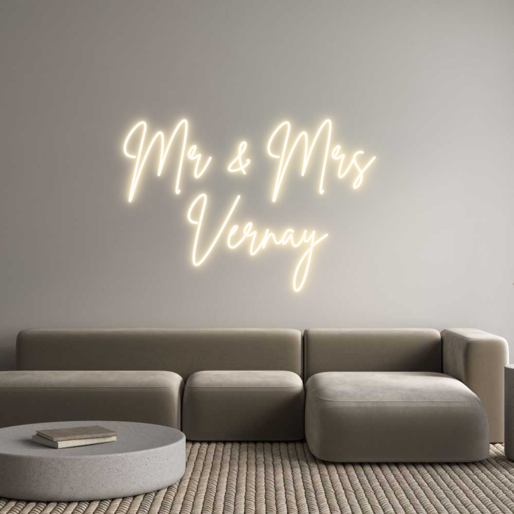 Custom Neon Sign Online Editor Mr & Mrs 
Ve...
