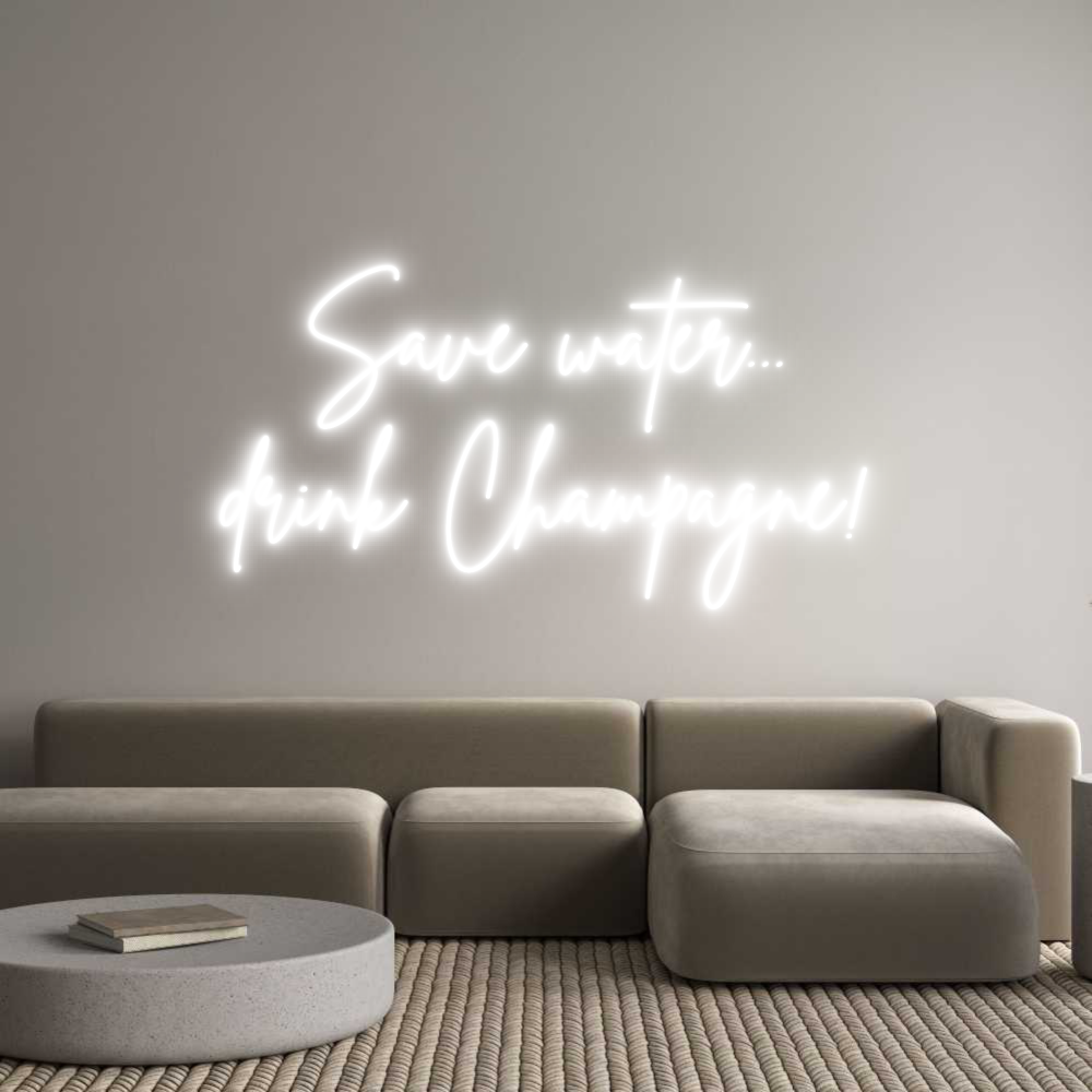 Custom Neon Sign Online Editor Save water......