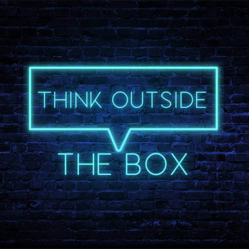 Think Outside the Box LED Neon Sign - Made in London Inspirational Neon Signs