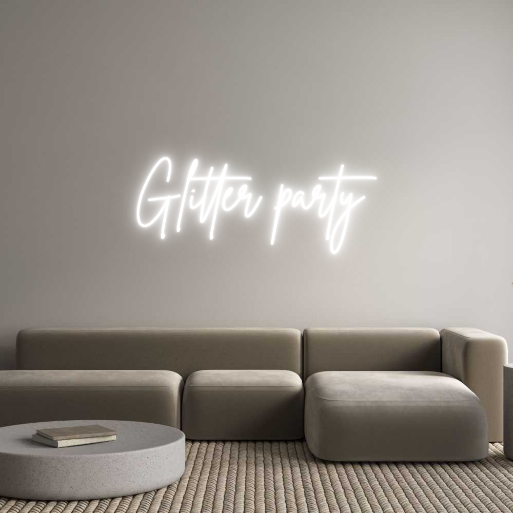 Custom Neon Sign Online Editor Glitter party