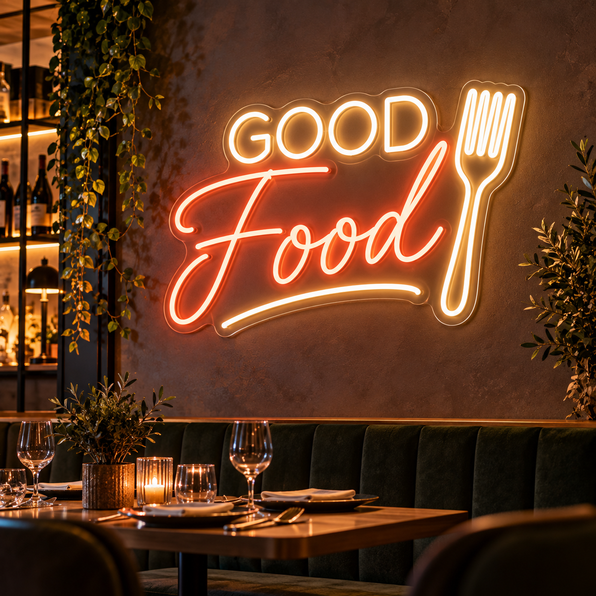 Custom Restaurant Neon Sign - AI Designer
