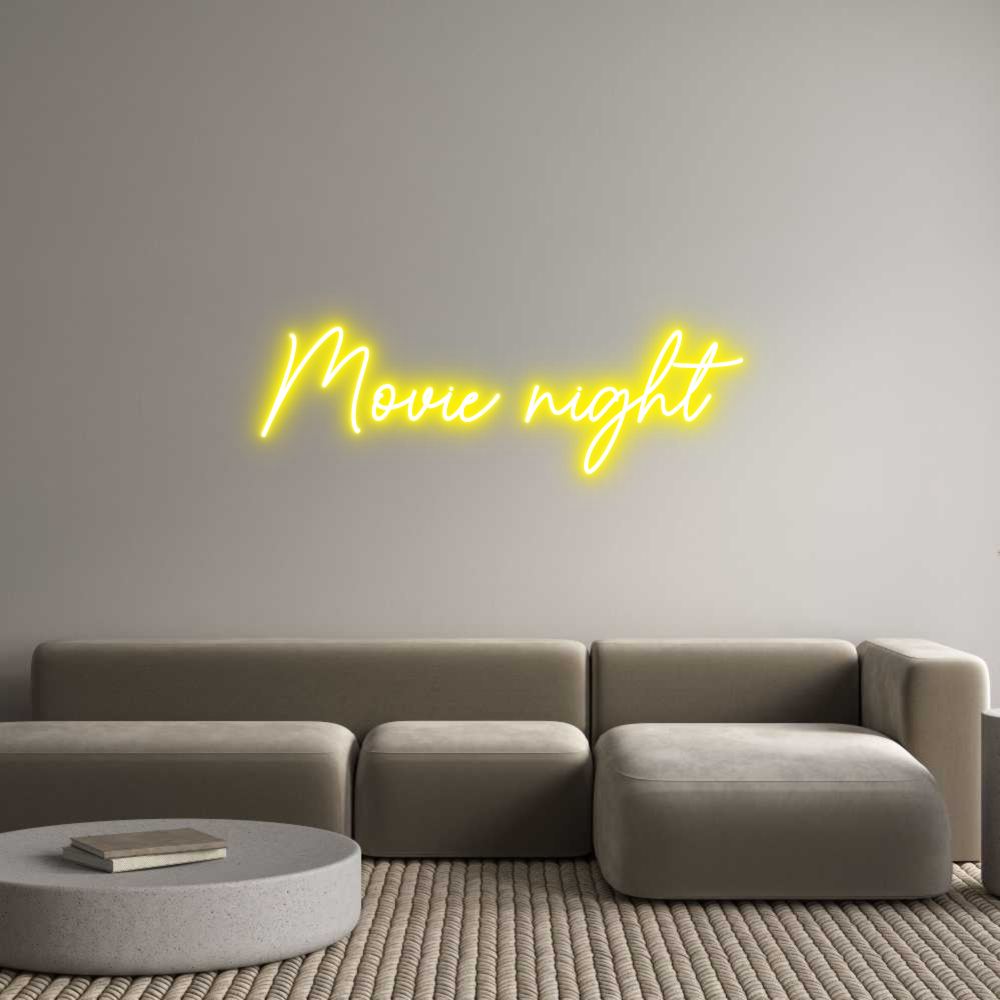 Custom Neon Sign Online Editor Movie night