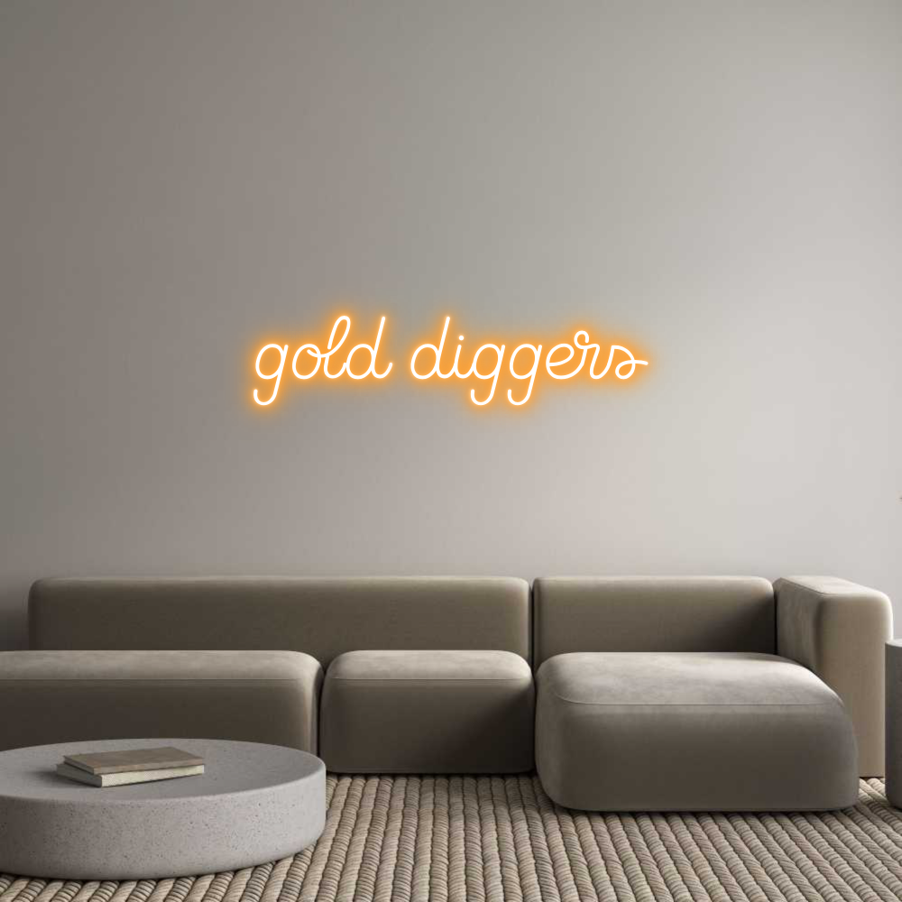 Custom Neon Sign Online Editor gold diggers