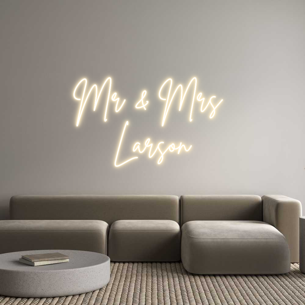 Custom Neon Sign Online Editor Mr & Mrs 
La...