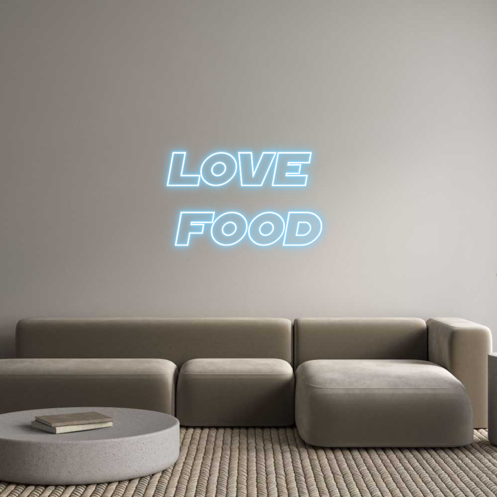 Custom Neon Sign Online Editor love 
food