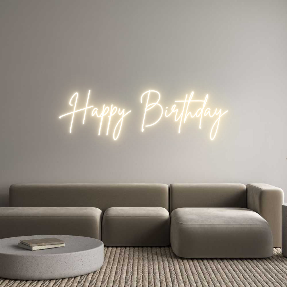 Custom Neon Sign Online Editor Happy Birthday