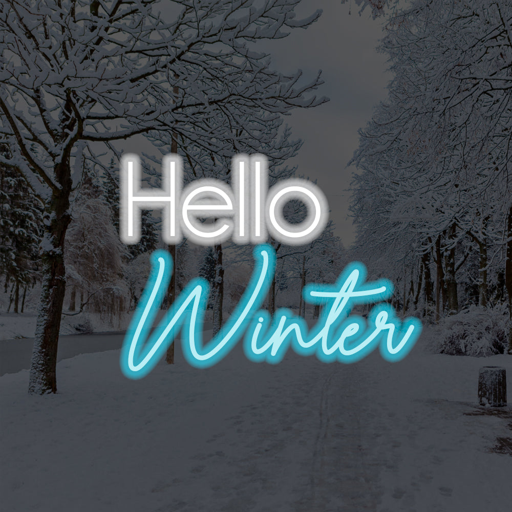 Hello Winter LED Neon Sign - Made in London Inspirational Neon Signs