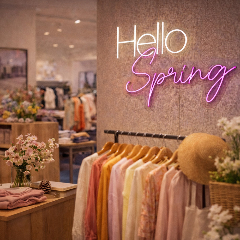 Hello Spring LED Neon Sign - Made in London Inspirational Neon Signs
