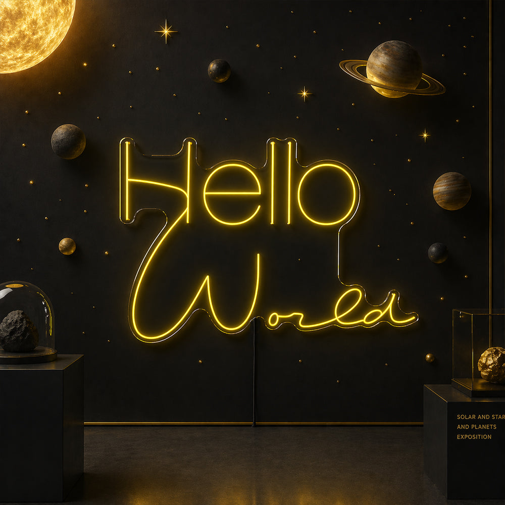 Hello World LED Neon Sign - Made in London Inspirational Neon Signs