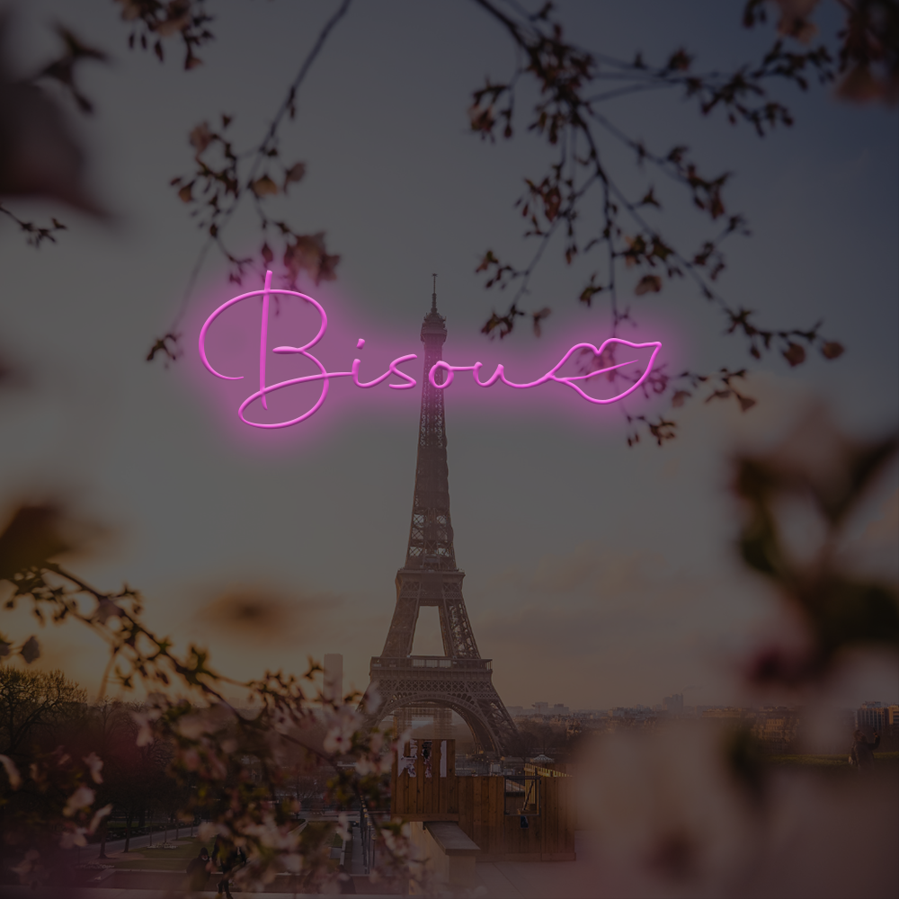 Bisou French LED Neon Sign - Made in London Neon Signs