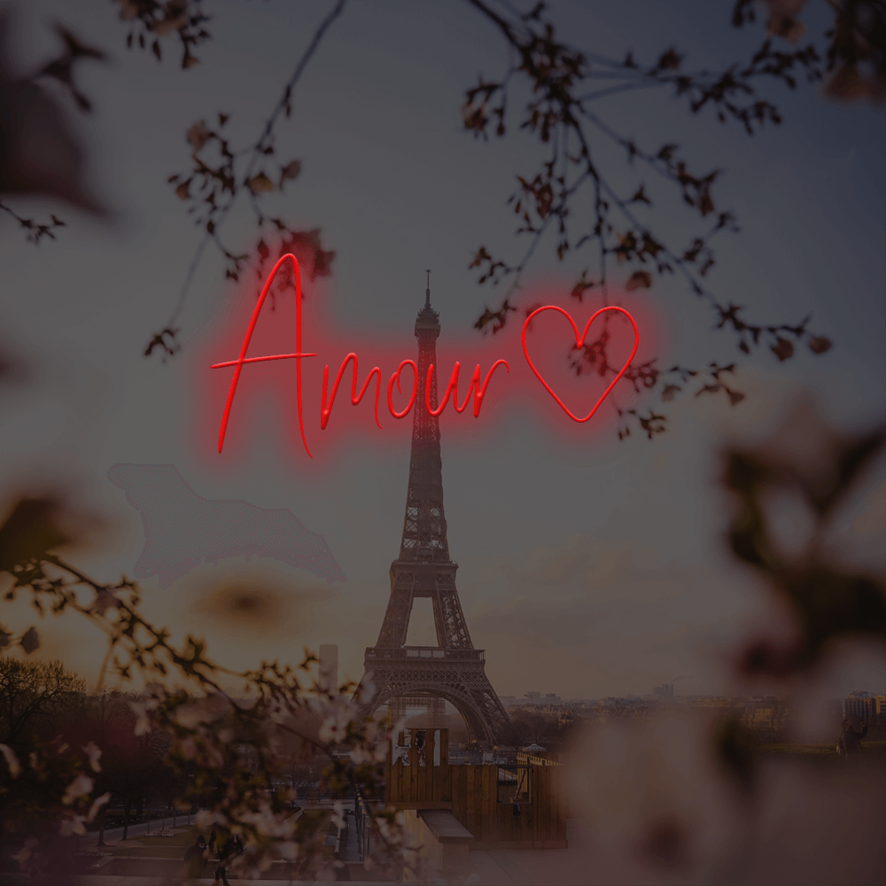 Amour French LED Neon Sign - Made in London Neon Signs