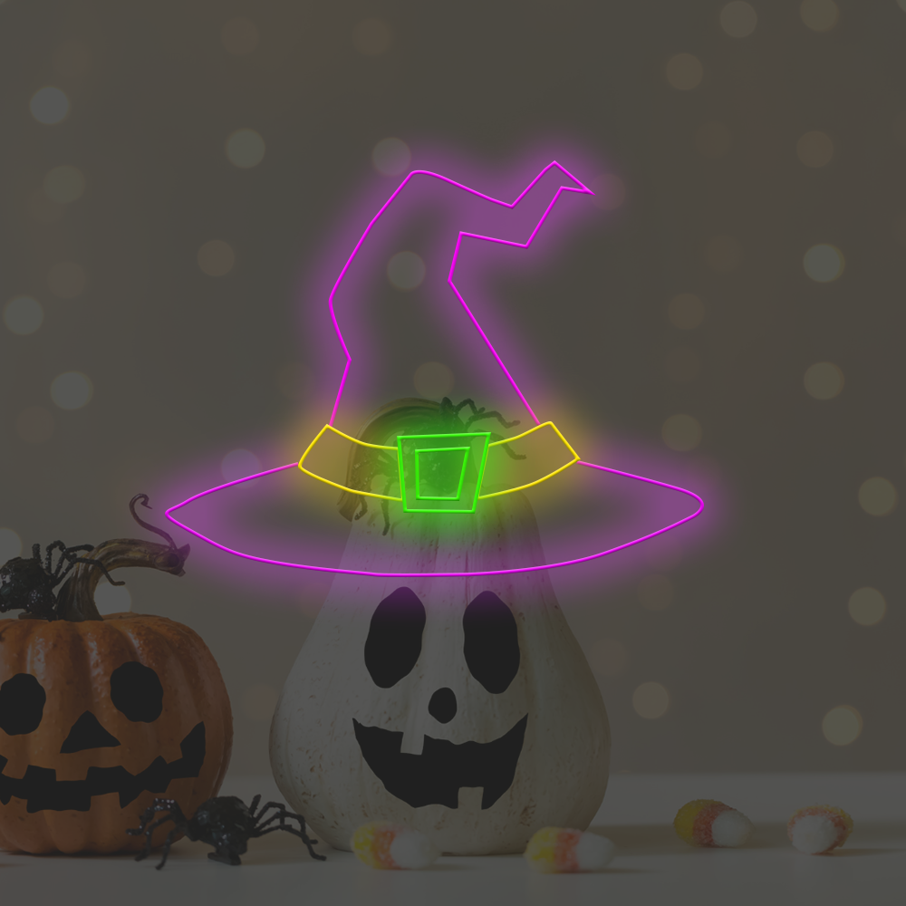 Cappello da strega - Insegna al neon a LED di Halloween prodotta a Londra