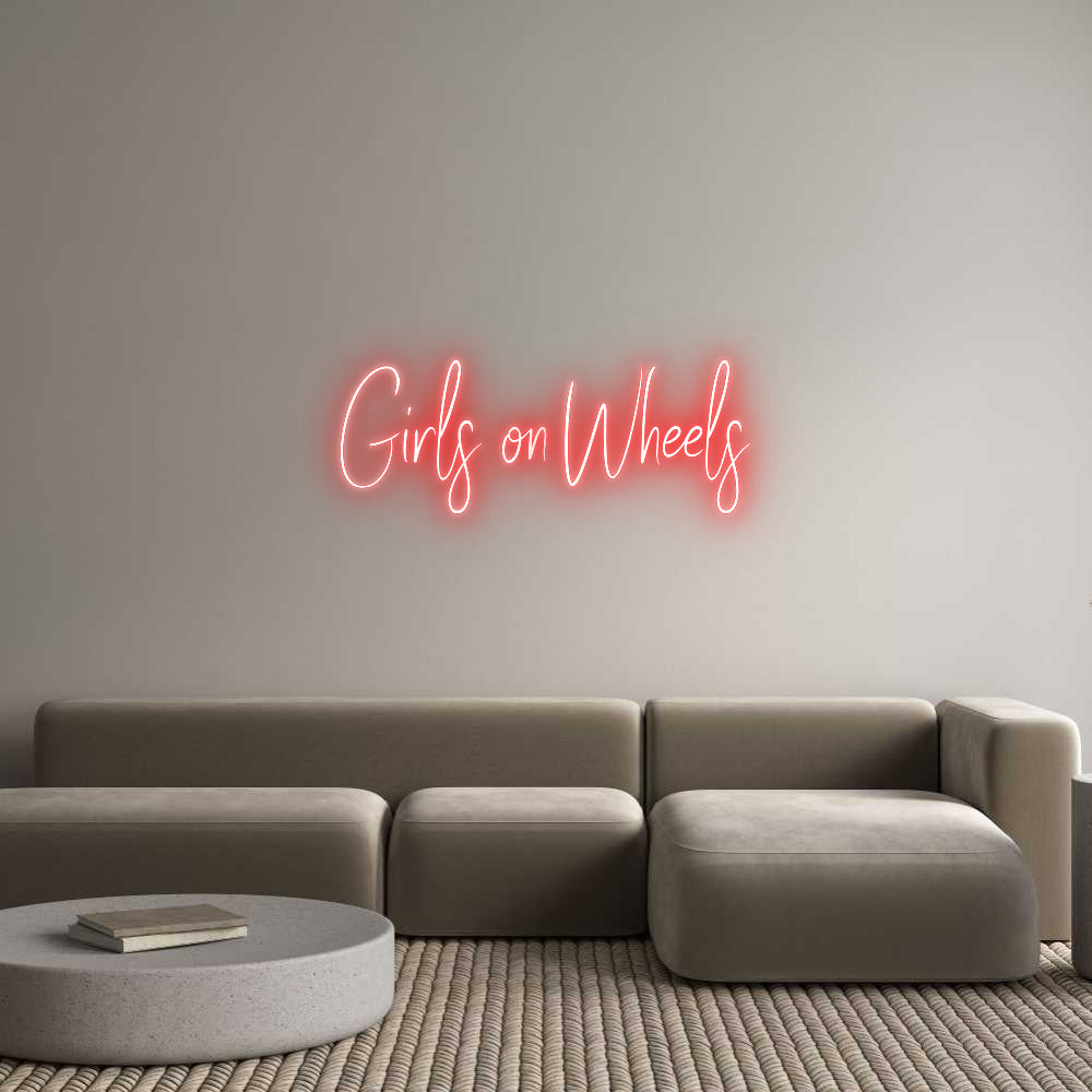 Custom Neon Sign Online Editor Girls on Wheels