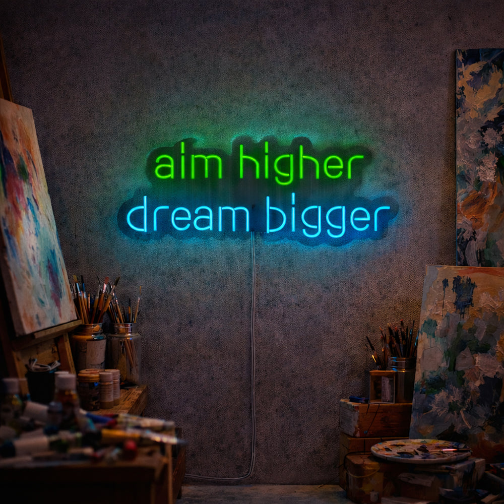 Aim Higher LED Neon Sign  - Made in London Inspirational Neon Signs