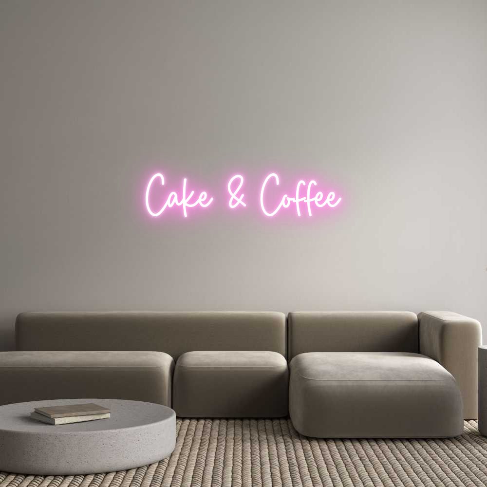 Custom Neon Sign Online Editor Cake & Coffee