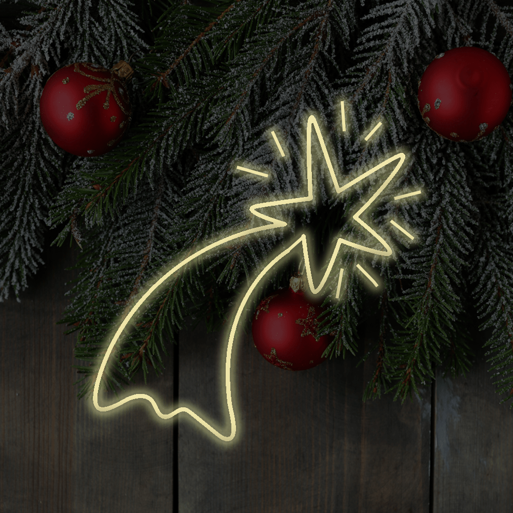 Bethlehem Star LED Neon Sign - Made in London Christmas Neon Signs - Planet Neon