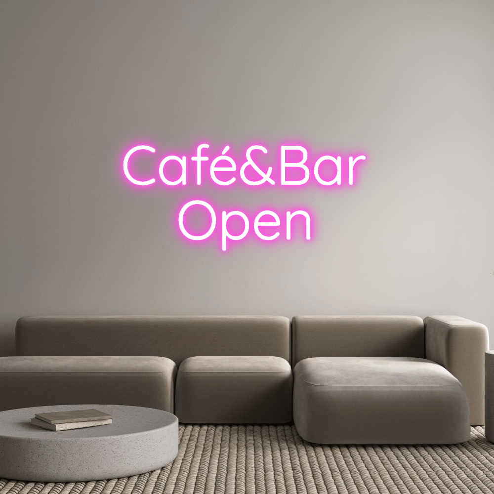 Custom Neon Sign Online Editor Café&Bar Open - Planet Neon