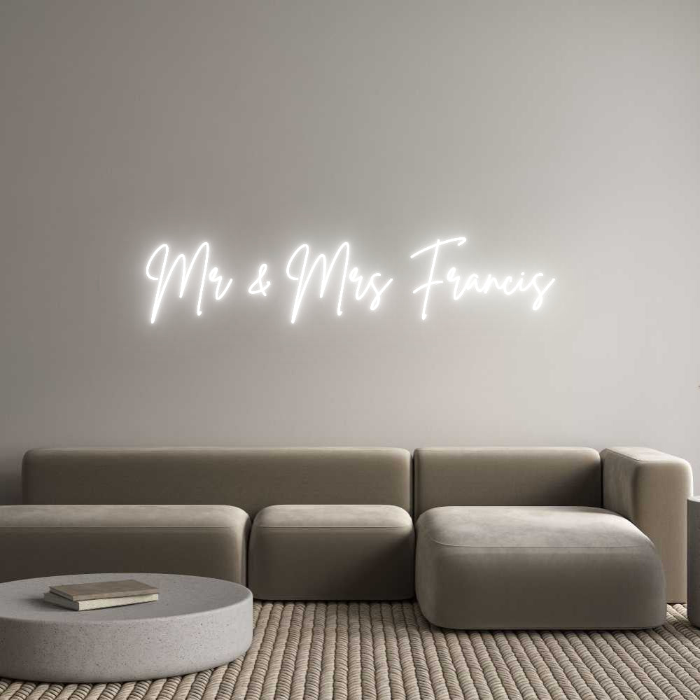 Custom Neon Sign Online Editor Mr & Mrs Fran...