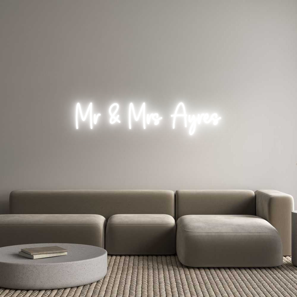 Custom Neon Sign Online Editor Mr & Mrs Ayres
