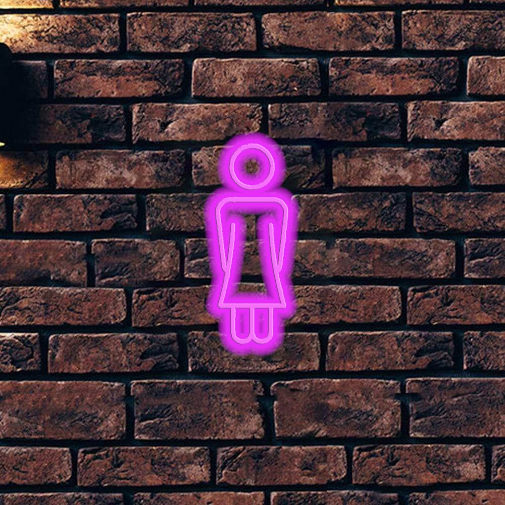 Female Toilette LED Neon Sign - Made in London Bathroom Neon Signs - Planet Neon
