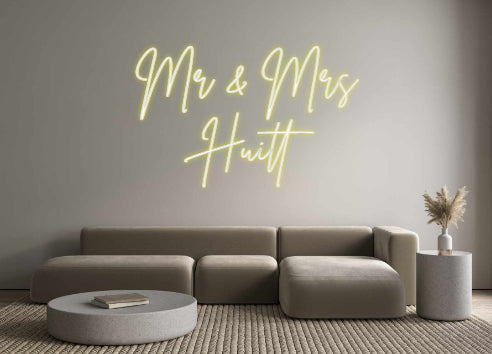 Custom Neon Sign Online Editor Mr & Mrs 
Hu...