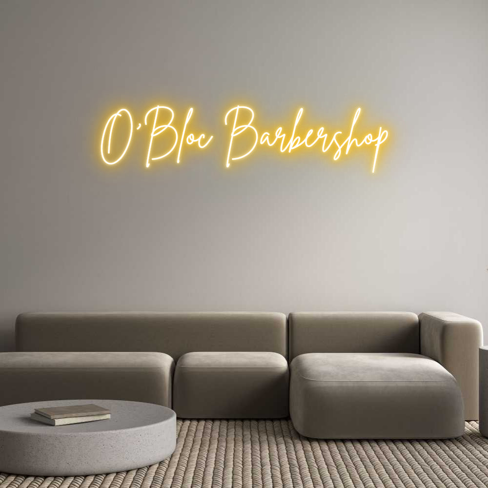 Custom Back Lit Neon Sign Online Editor O'Bloc Barber...