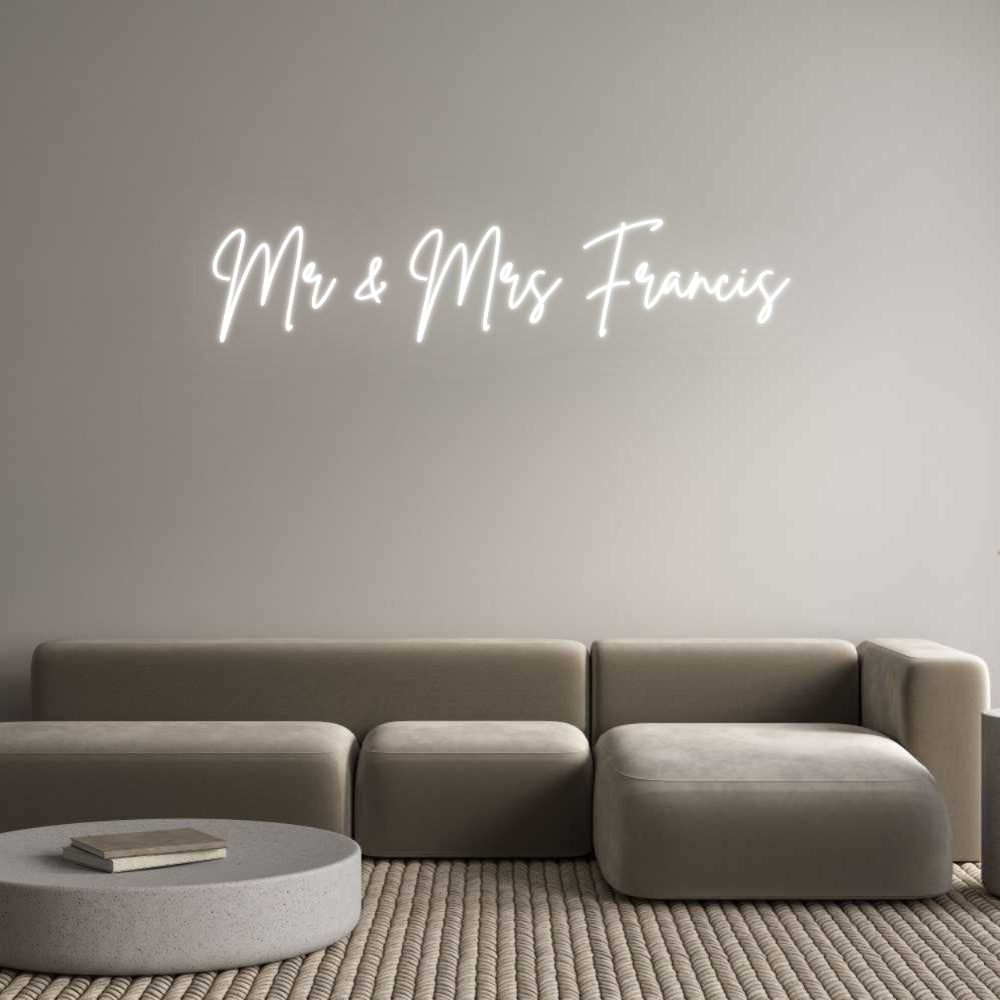Custom Neon Sign Online Editor Mr & Mrs Fran...
