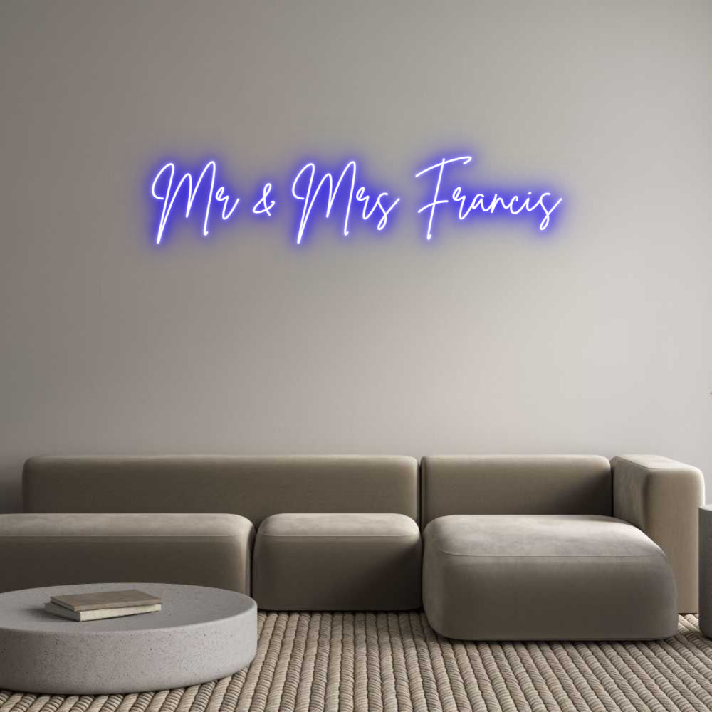 Custom Neon Sign Online Editor Mr & Mrs Fran...