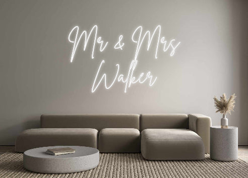 Custom Neon Sign Online Editor Mr & Mrs 
Wa...
