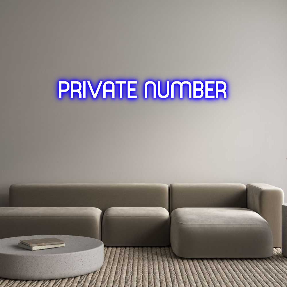 Custom Neon Sign Online Editor PRIVATE NUMBER
