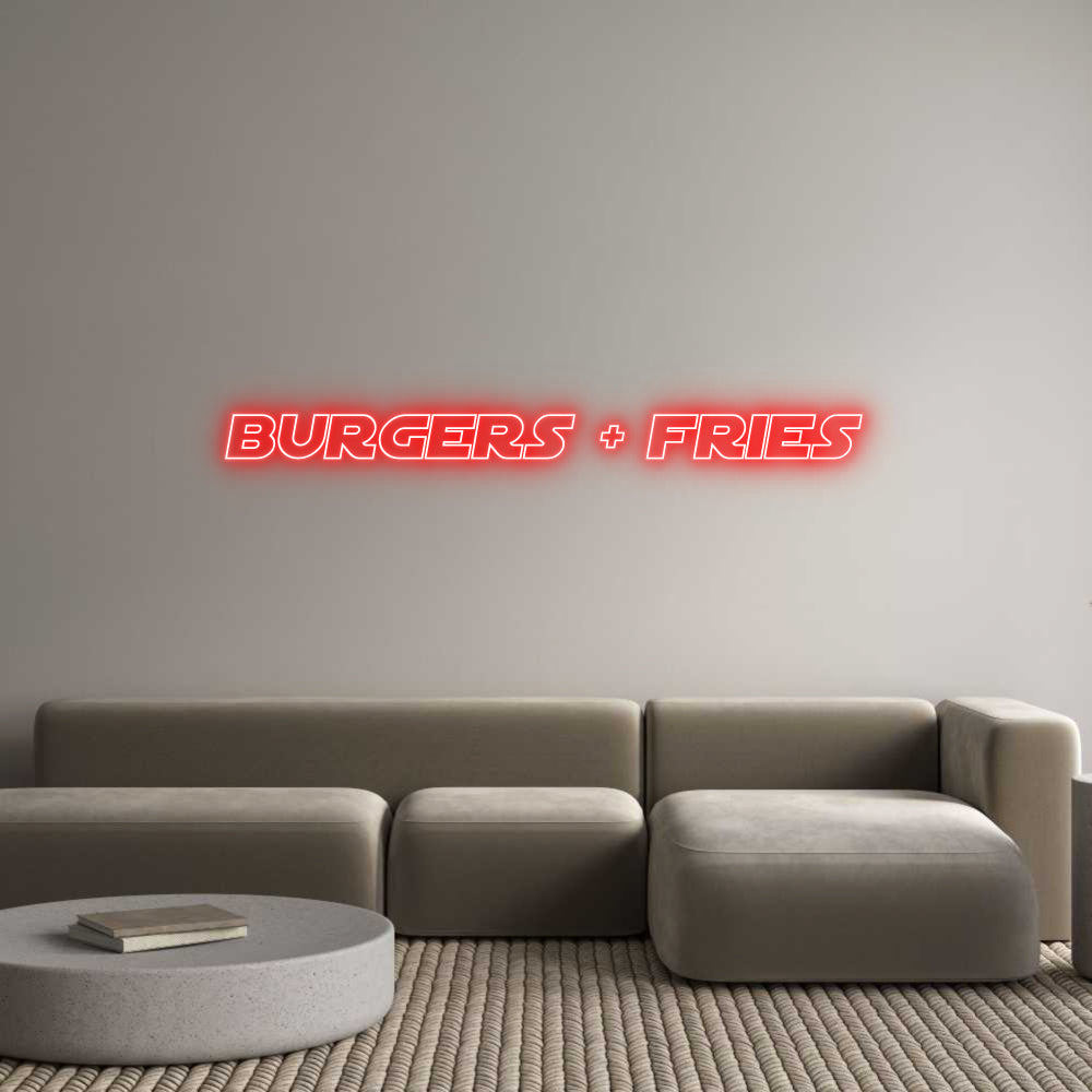 Custom Neon Sign Online Editor Burgers + Fries