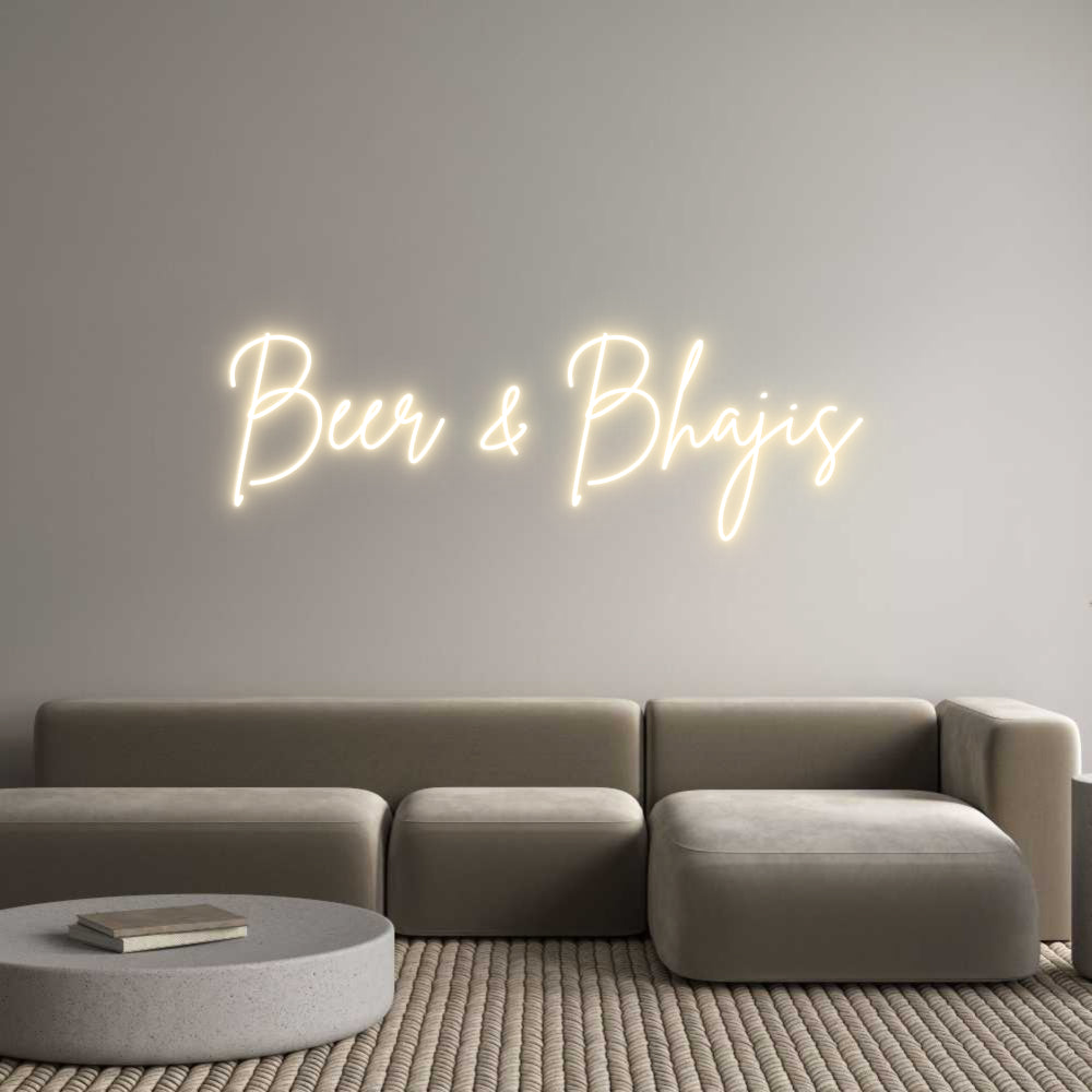 Custom Neon Sign Online Editor Beer & Bhajis