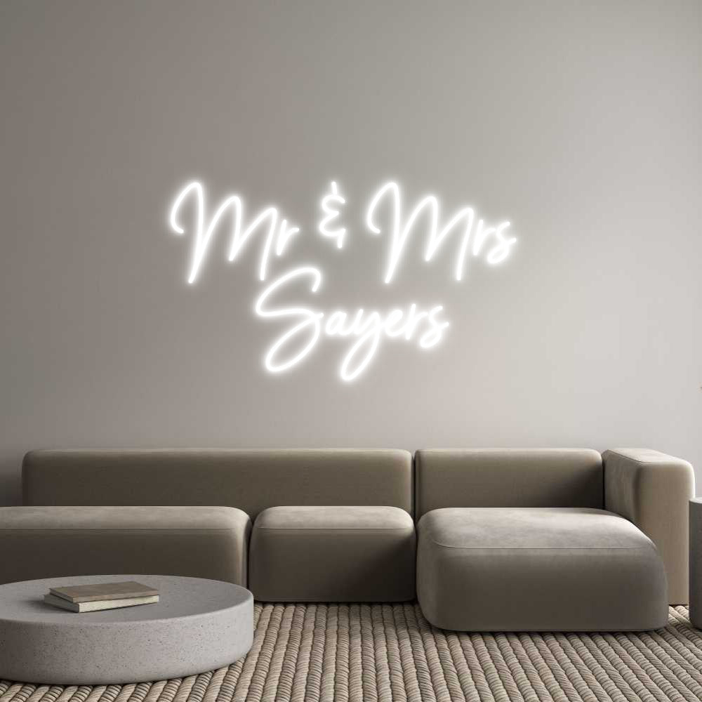 Custom Neon Sign Online Editor Mr & Mrs 
Sa...