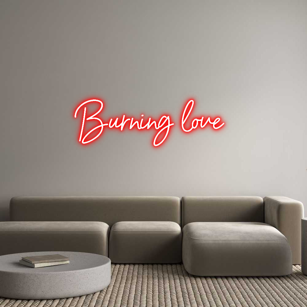 Custom Neon Sign Online Editor Burning love