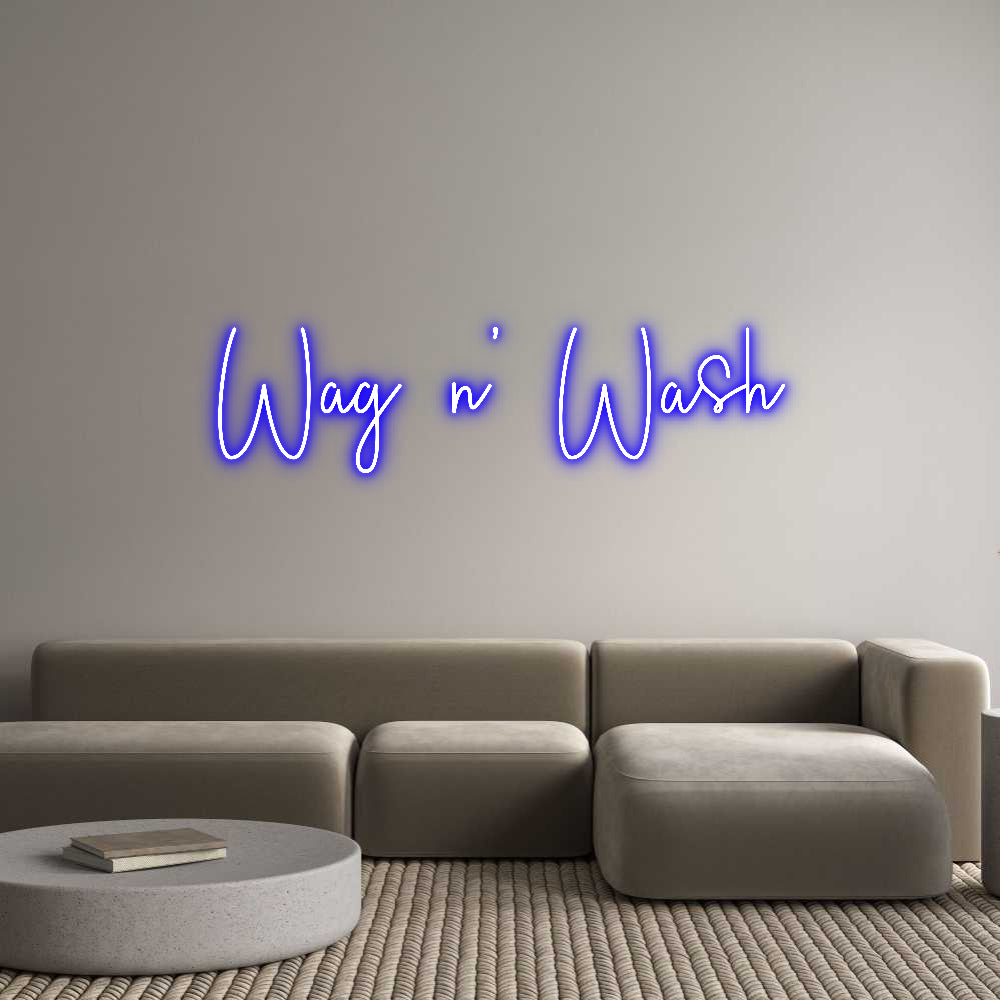 Custom Neon Sign Online Editor Wag n’ Wash