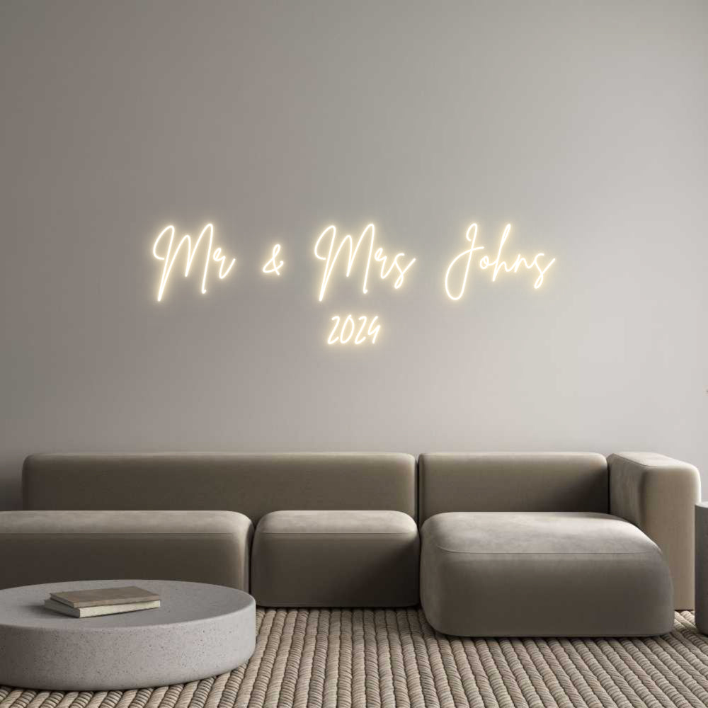 Custom Neon Sign Online Editor Mr & Mrs John...