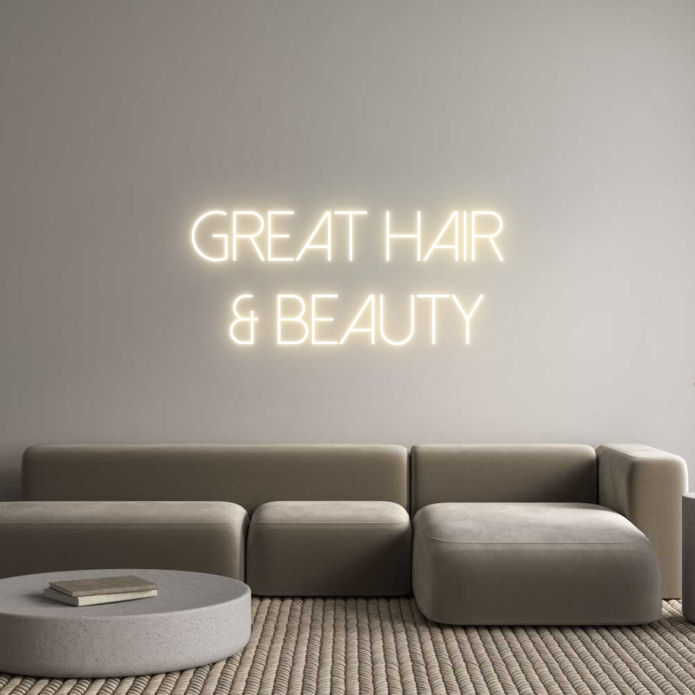 Custom Neon Sign Online Editor Great hair
 ...