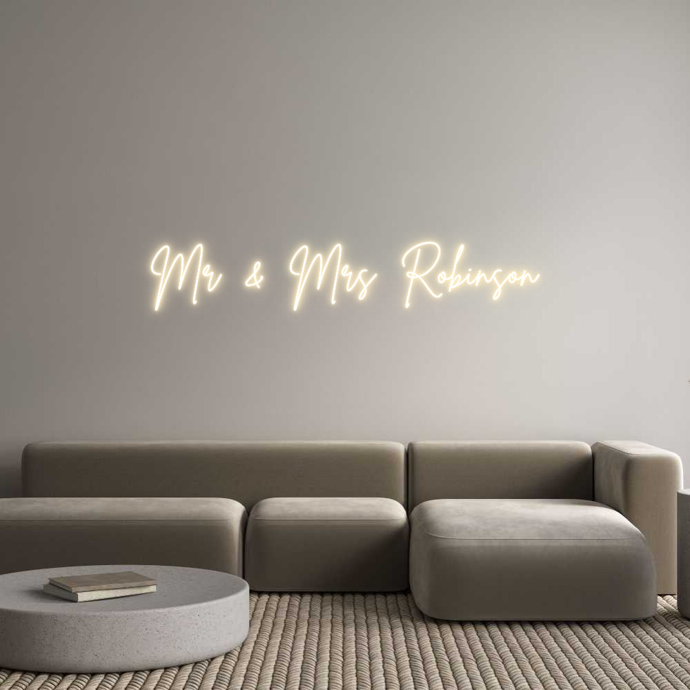 Custom Neon Sign Online Editor Mr & Mrs Robi...