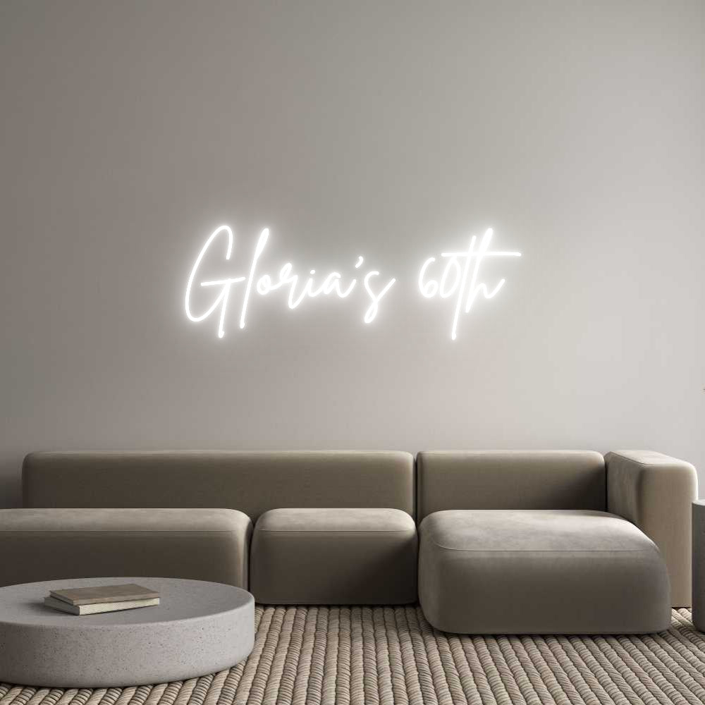 Custom Neon Sign Online Editor Gloria's 60th