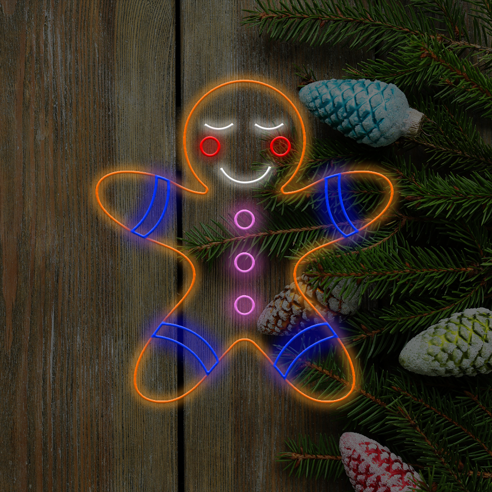 Gingerbread man LED neon sign 