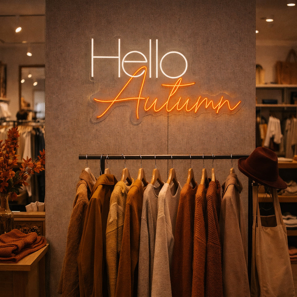 Hello Autumn LED Neon Sign - Made in London Inspirational Neon Signs