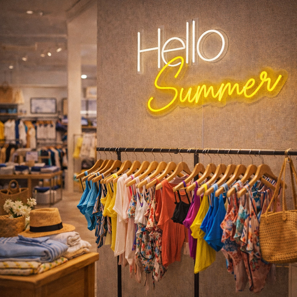 Hello Summer LED Neon Sign - Made in London Inspirational Neon Signs